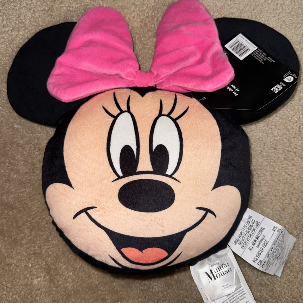 Disney Minnie Mouse Plush with Pink Bow, NEW